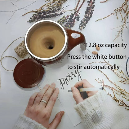 Rnemite-Amo Automatic Magnetic Stirring Coffee Mug, Electric Mixing Cup,Rotating Home Office Travel Mixing Cup，Funny Electric Stainless Steel Self Mixing Coffee Tumbler